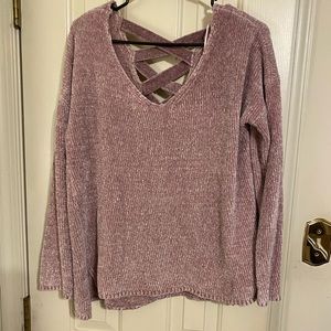 Pink Rose Pink Velour Sweater